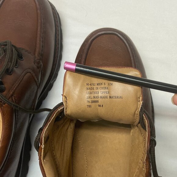 Dockers Brown Glacier Leather Lace-Up Slip Resistant Loafers 12 Stain Defender - Picture 11 of 13